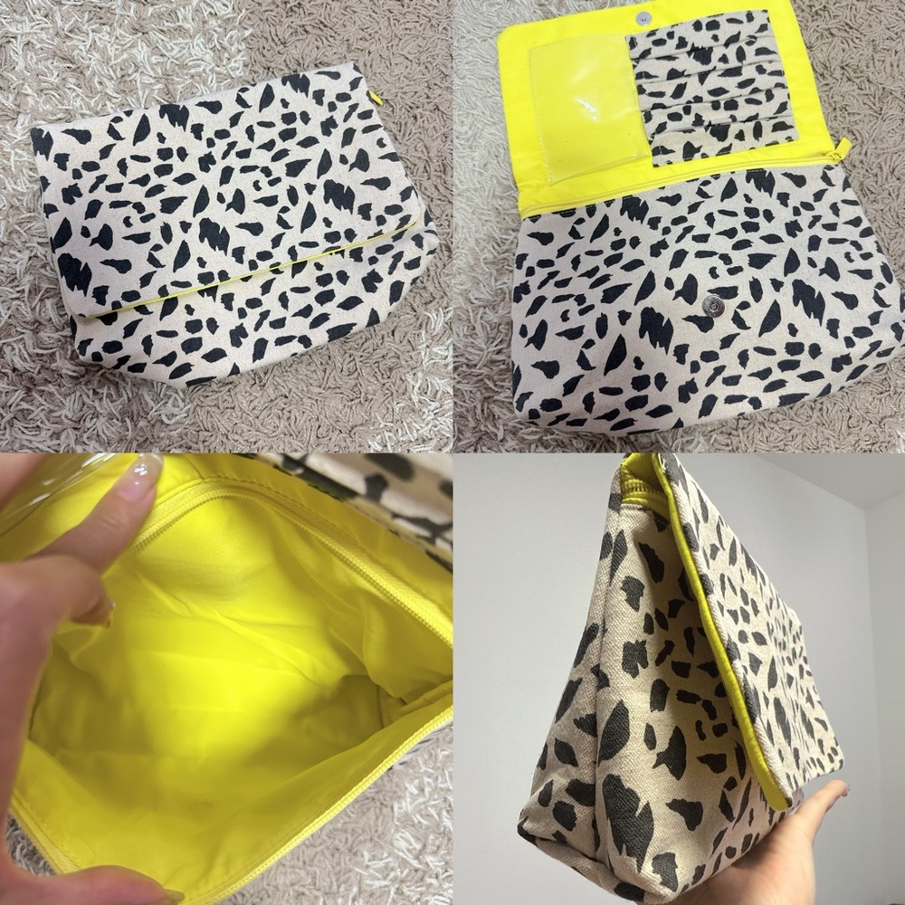 New Leopard Print Clutch with Yellow Interior